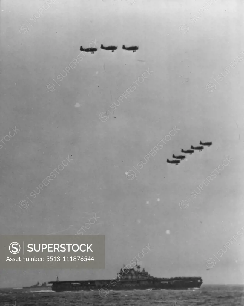 Torpedo Planes ***** To Land -- ***** their carrier, a flight of U.S. Navy torpedo planes ***** to land after a raid on Japanese forces at Shortland ***** in the South Pacific. January 18, 1943. (Photo by Interphoto News Pictures, Inc.). ;Torpedo Planes ***** To Land -- ***** their carrier, a flight of U.S. Navy torpedo planes ***** to land after a raid on Japanese forces at Shortland ***** in the South Pacific.