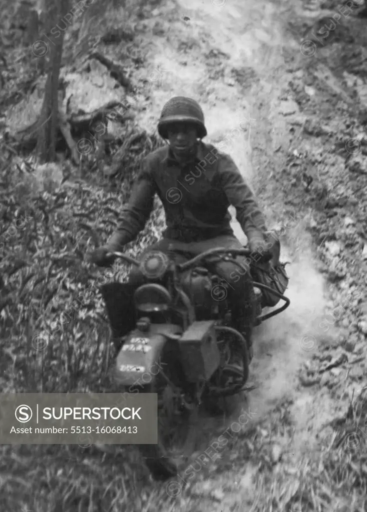 Despatch Rides - US Troops. September 20, 1942. (Photo by Frederic D. Stanton).