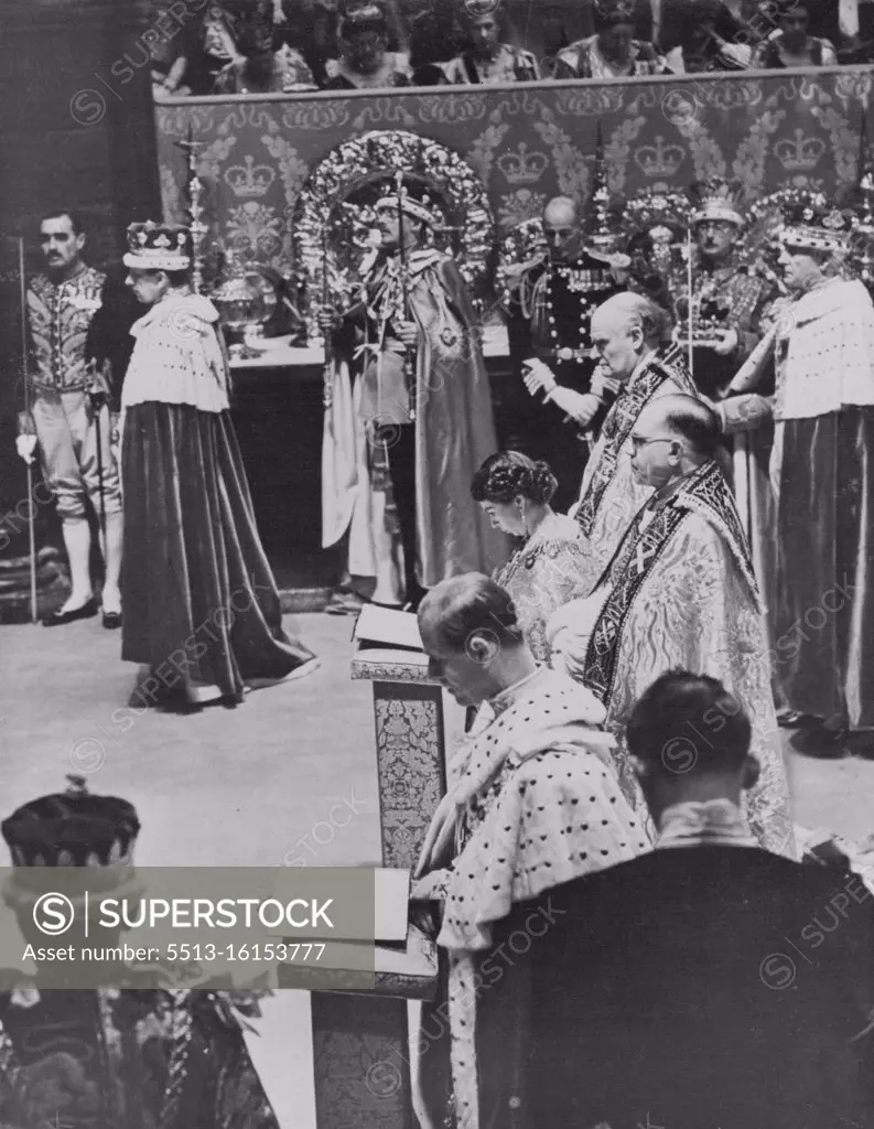 Queen Elizabeth II Coronation - 1953, Abbey Scenes - British Royalty. January 06, 1954. (Photo by The Associated Press Ltd.).