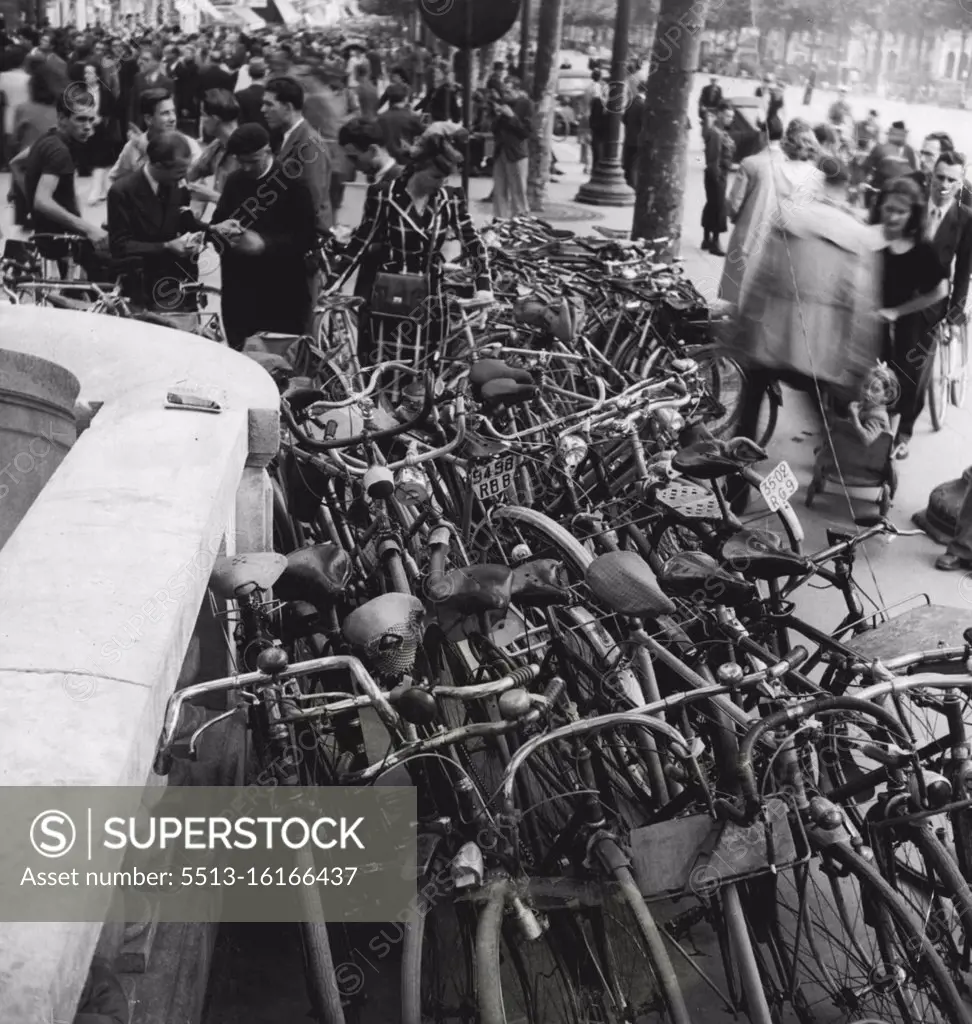 City of Bicycles is Paris today. Thousands of them are parked all over the place, hundreds are purloined daily *****. November 30, 1949.