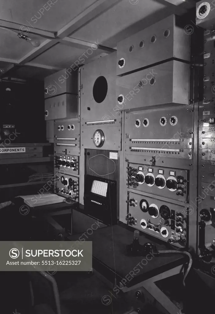 BBC Mobile Control Room, for use in emergency to replace any studio premises which may be put out of action. Close-up of the two control positions. October 01, 1943. (Photo by BBC).