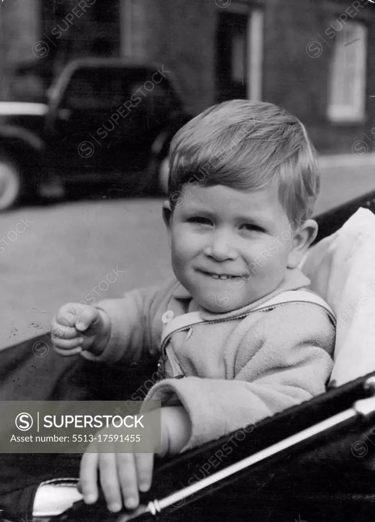Prince Charles' Second Birthday 14th November, 1950. This charming photograph was taken by Baron in the grounds of Clarence House. Prince Charles ventures a smile at the camera. November 14, 1950. (Photo by Baron).