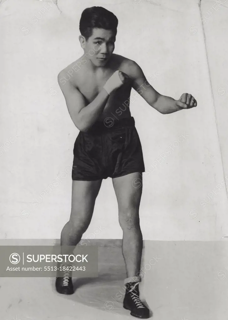Young Gildo, Filipinos featherweight who makes a return to Sydney to night at the sports *****. He is to meet *****. April 04, 1939.
