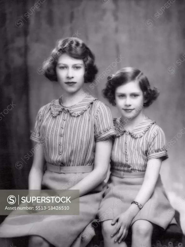 Princesses Elizabeth and Margaret Rose Princess Elizabeth's birthday April 21st. Not to appear before April 19th. April 5, 1939. (Photo by Marcus Adams)..