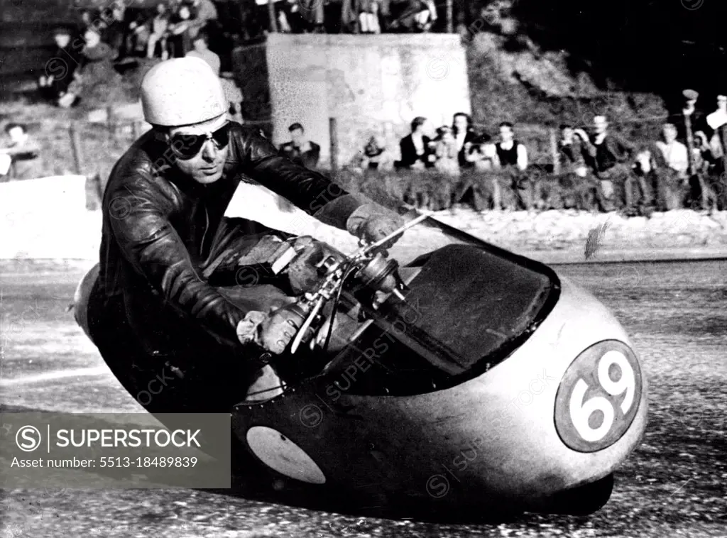Practice For T.T. Races -- Ken Kavanagh, the Australian ***** the Moto Guzzi Italian team, at speed on his 500 c c Guzzi during practice on the Tourist Trophy Course on the Islands of Matain ***** for next week's *****. June 03, 1955.