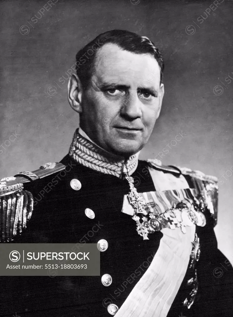 King Frederick IX of Denmark.Born on March 11th,1899, and succeeded to the throne April 20th, 1947, on the death of his father, King Christian X.On May 24th, 1935, he married Princess Ingrid of Sweden; they have three daughters. September 13, 1955. (Photo by Camera Press Ltd).