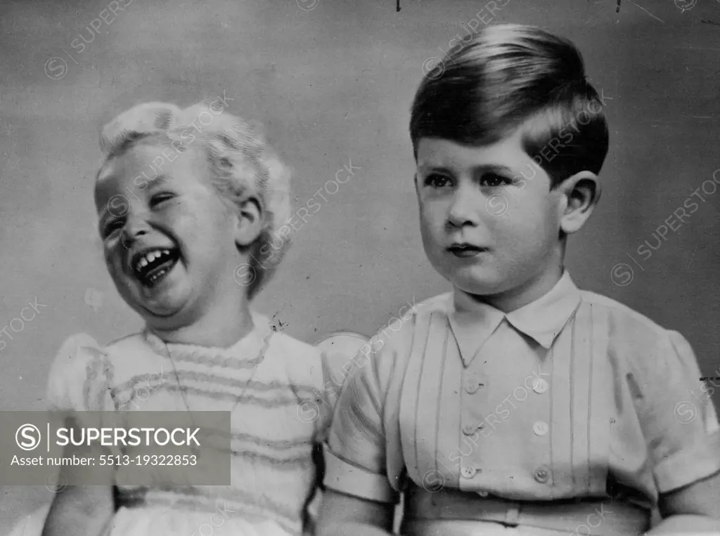 Prince Charles Is Four Today -- This Charming study of Prince Charles with Princess Anne was made to Commemorate his fourth birthday anniversary. November 26, 1952. (Photo by Associated Press Photo).