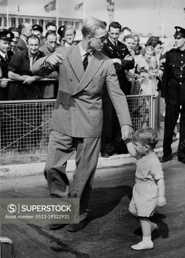 Prince Charles With Father - British Royalty. February 23, 1952.