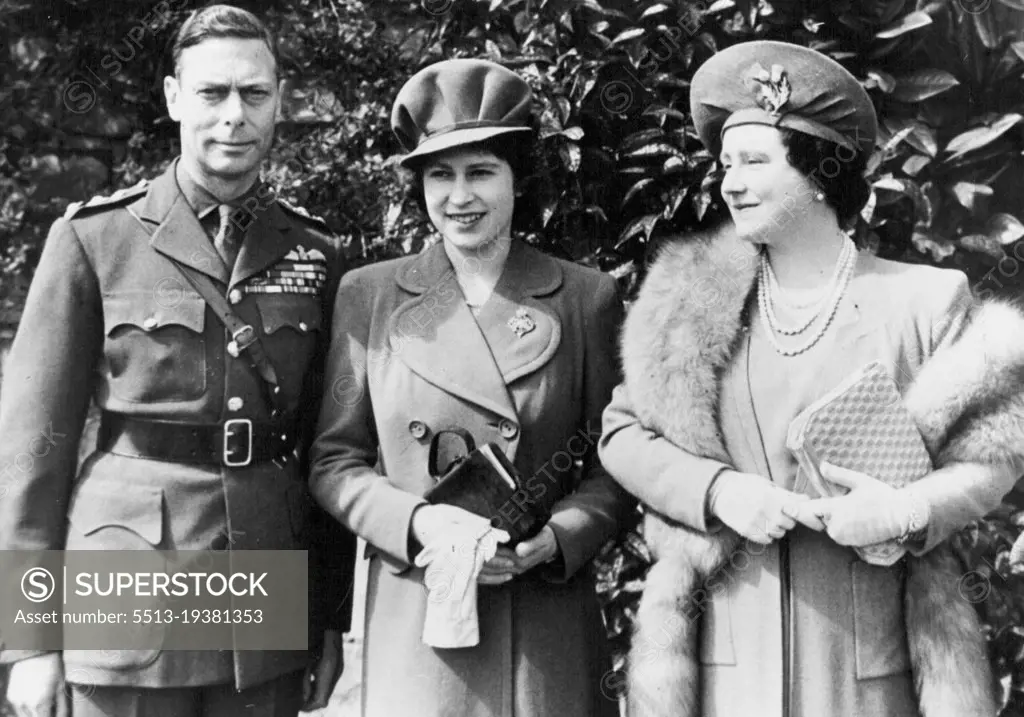 Royal Coming of Age -- Princess Elizabeth celebrated her 18th birthday on Friday. Photographs taken of the Royal family gathering in the country. April 21, 1944. (Photo by Fox Photos)
