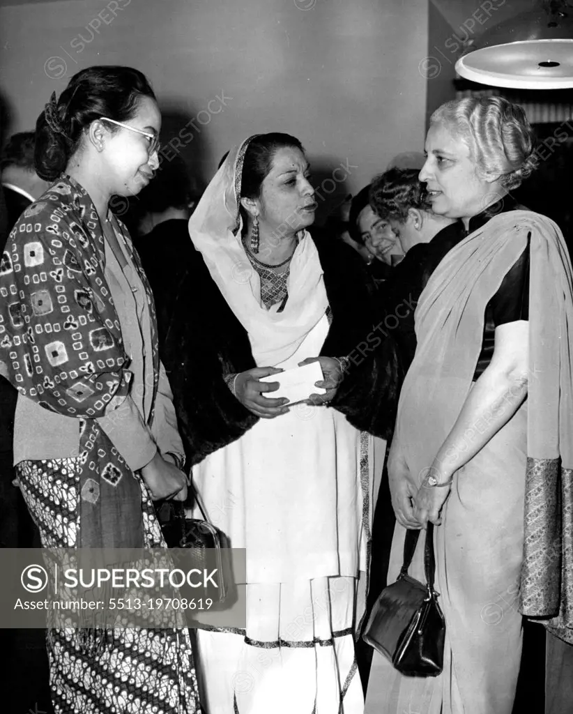 Women In The U.N. General Assembly - Women delegates to the 7th session of the U.N. General Assembly (from left to right):Mrs. A. Marzuki, of Indonesia; Begum Liaouat Ali Khan, of Pakistan; and Mrs. Vijaya Lakshmi Pandit, of India. October 1, 1952. (Photo by UNations).