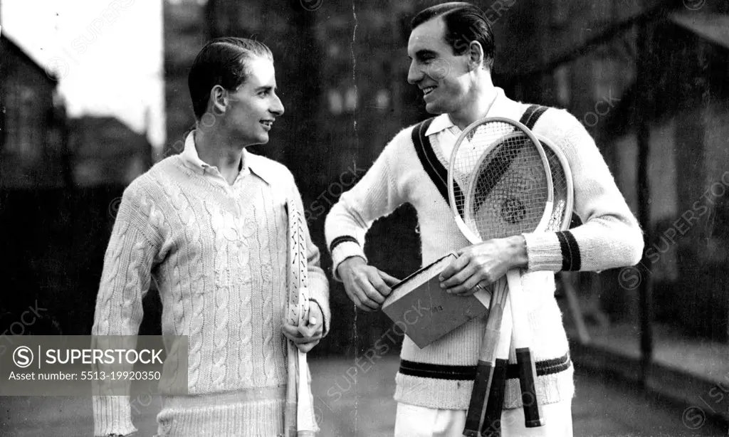 Perry and Austen Start Training.Perry and Austen photographed at the Welbury Club this afternoon.F.J. Perry and "Bunny" Austen started practise for the coming tennis season this afternoon, at the Welbury club, Kennington. March 18, 1936. (Photo by Keystone).