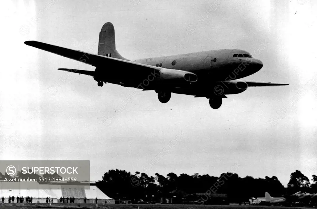 The First Four-Jet ***** - The Tudor VIII" arrived ***** for the display. The aircraft has been ordered to the Ministry of supply for research and development work. September 07, 1948. (Photo by Sport & General Press Agency Limited).