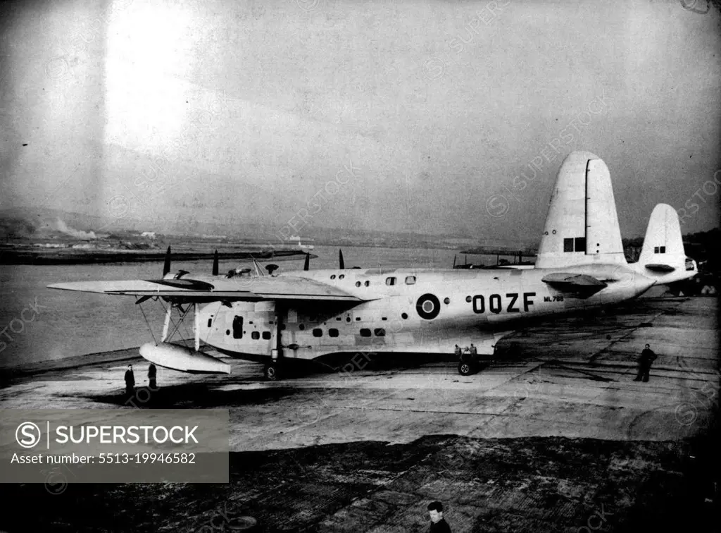 The Sandringham flying boat. December 3, 1945. (Photo by Sport & General Press Agency, Limited).