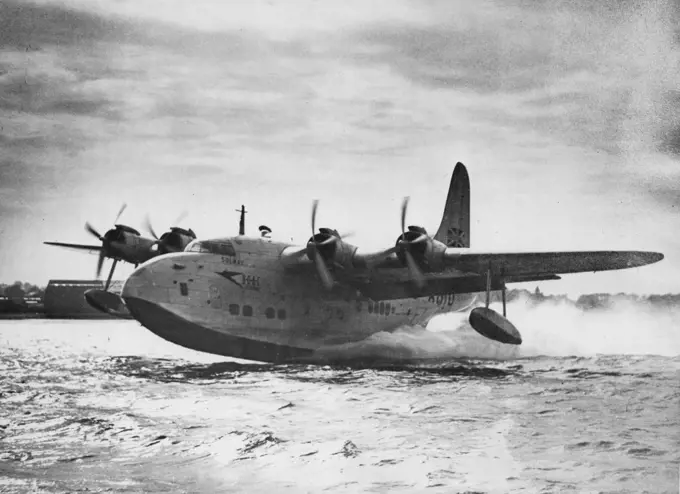 Solent flying boat of British Overseas Airways Corporation. January 1, 1951. (Photo by Whites Aviation Limited).