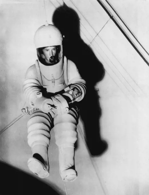 Designed For Living, Space Living That Is -- This space suit was shown scientists from 12 nations attending the third international Astronautical Congress at Stuttgart, Germany recently. The scientists discussed pooling their designs for space travel and this suit was one of many innovations presented. September 4, 1952. (Photo by AP Wirephoto).