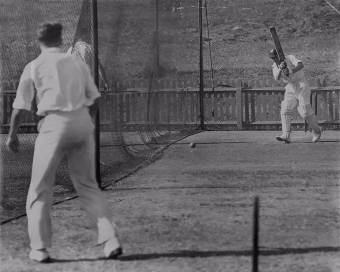 Richie Benaud bowler to R. Madden. December 01, 1948.