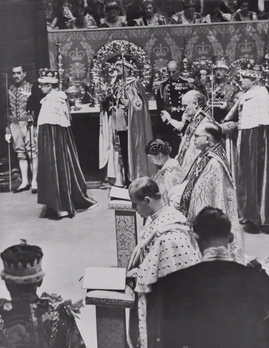 Queen Elizabeth II Coronation - 1953, Abbey Scenes - British Royalty. January 06, 1954. (Photo by The Associated Press Ltd.).