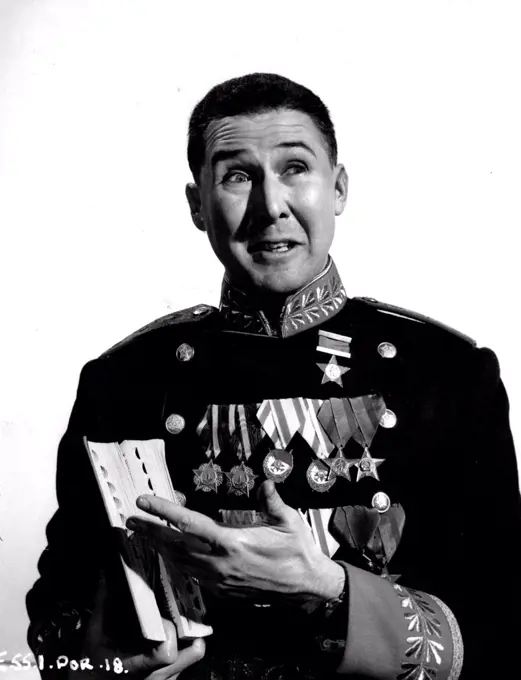Anthony Quayle, noted Shakespearian actor and a director of the Shakespeare Memorial Theatre, as General Orlofsky in "Oh Rosalinda," the Cinema Scope version of "Die Fledermaus." The film, which stars Michael Redgrave, has just been finished by Associated British. August 21, 1955.