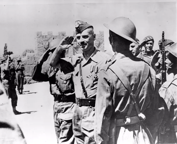 Hail, Mr. General!: This is Lieut. Gen. Waladyslaw Anders, commander of the Polish Army of the east receiving the salute of his troops in Iraq, "Czolem, panie Generale! "('Hail. Mr. General). In a long military career covering two wars, Anders has been wounded eight times.Before Poland fell in this war, he led a mixed cavalry-infantry force which hacked its was from the East Prussia border to Hungary. February 13, 1942.