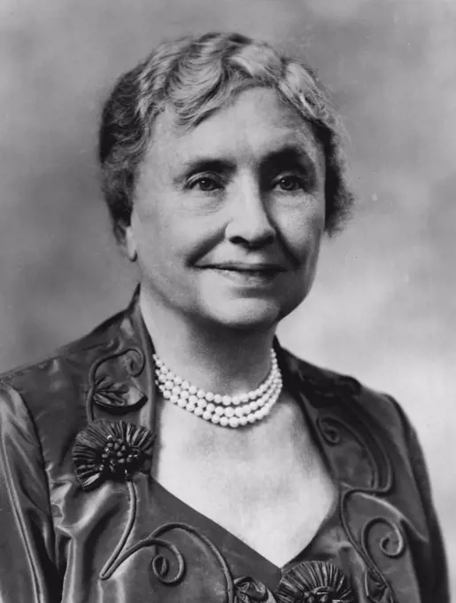 Story OF Helen Keller On CBS Television -- "Helen Keller in Her Story" will have its premiere network showing exclusively on the CBS Television Network, Sunday, June 26, from 5:00 to 6:00 PM, EDT, in honor of the famous humanitarian's 75th birthday.The film named one of the 10 best of 1954 by the National Board of Film Review, will be introduced by Arthur Godfrey. Miss Katharine Cornell is the on-film narrator.Helen Keller, blind and deaf author and *****, observed her 75th birthday Monday in Easton, Conn., by reading from a braille Bible and rejoicing that "I am so healthy." June 28, 1955. (Photo by CDS).