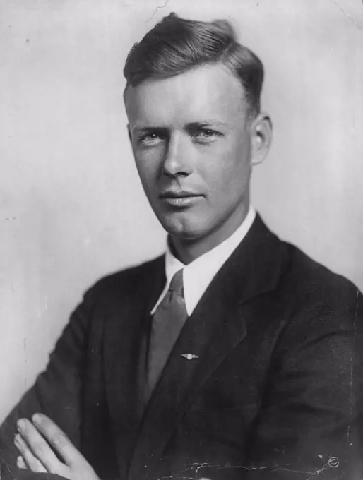 10th Anniversary Of Lindbergh's Epic Flight -- A photograph of Charles A. Lindbergh taken in the New York Times studio May 16, 1927, four days before he made his Epic flight from New York to Paris May 20 1923 ten years ago. April 23, 1937.