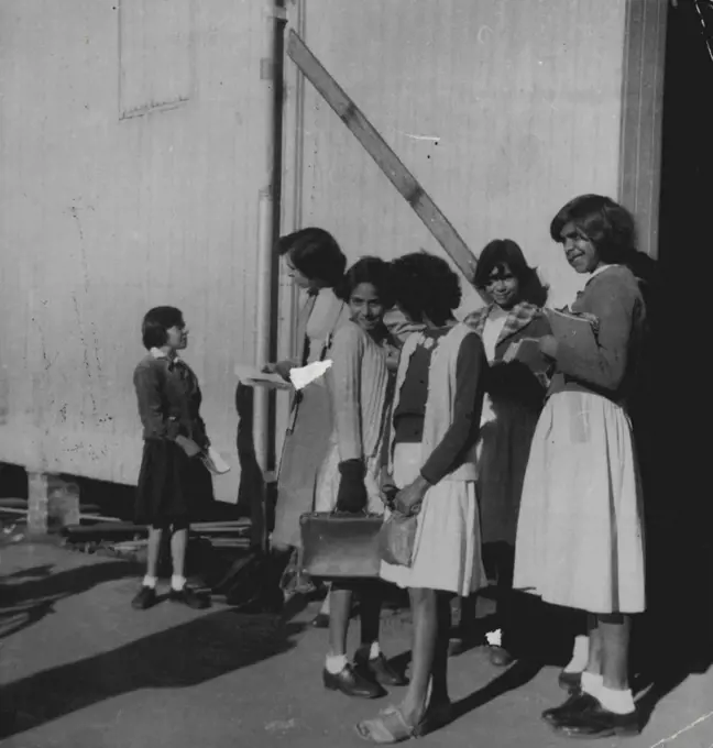 A group of aboriginal children attending the Taree Public School, NSW. August 11, 1955.