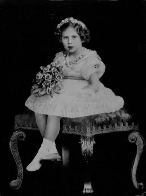 H.R.H. Princess Margaret Rose Of York -- A delightful portrait of little Princess Margaret Rose who is the second in succession to the Throne.She is the younger daughter of Their Majesties The King and Queen. She was born August 21st. 1930. February 08, 1937. (Photo by Hay Wrightson).