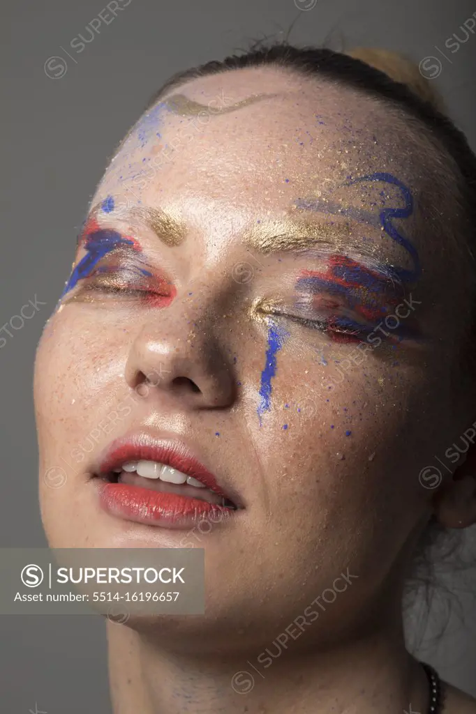 Beauty Portrait with Fashion colourful Make Up Art