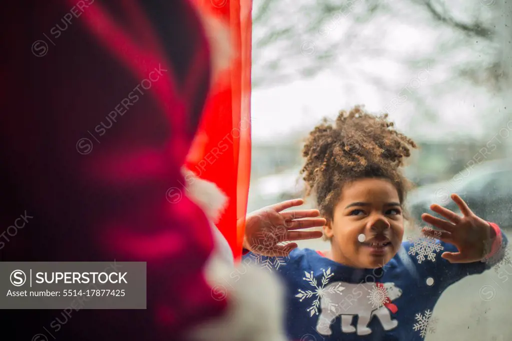 Seeing Santa in the window