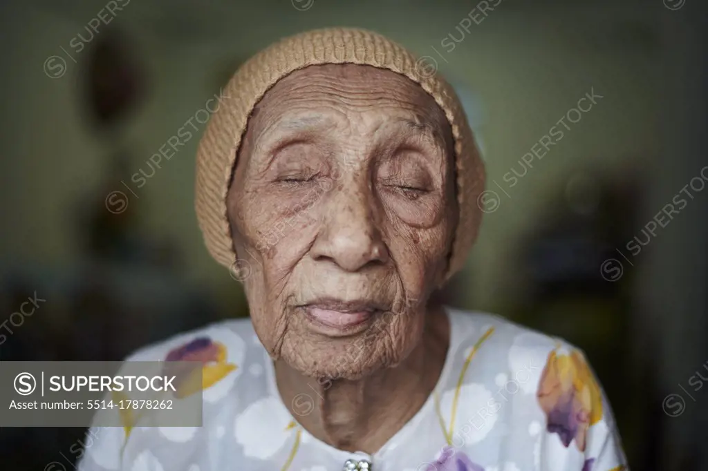 Portrait of an elderly Malay female