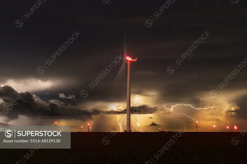 Massive Lightning Storm at Colorado Wind Farm