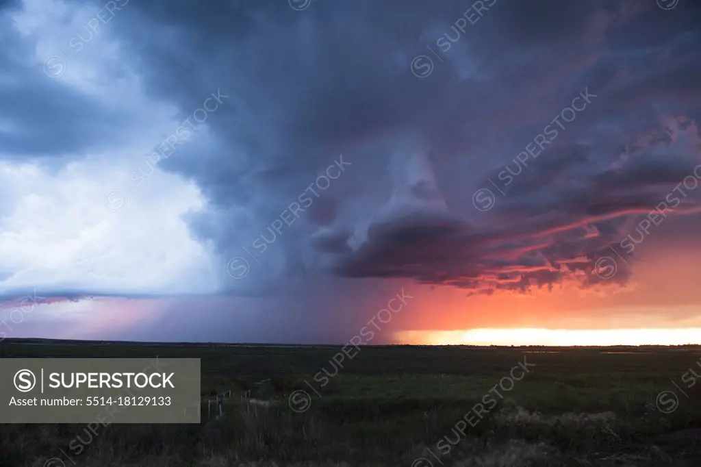 Colorful Clouds as Storm Breaks during Sunrise