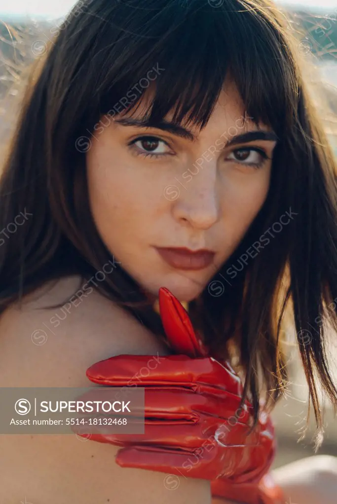 close up portrait of a beauty girl during a shooting in Barcelona