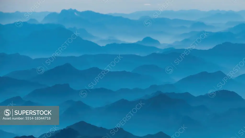 Mountain lanndscape color and silouette