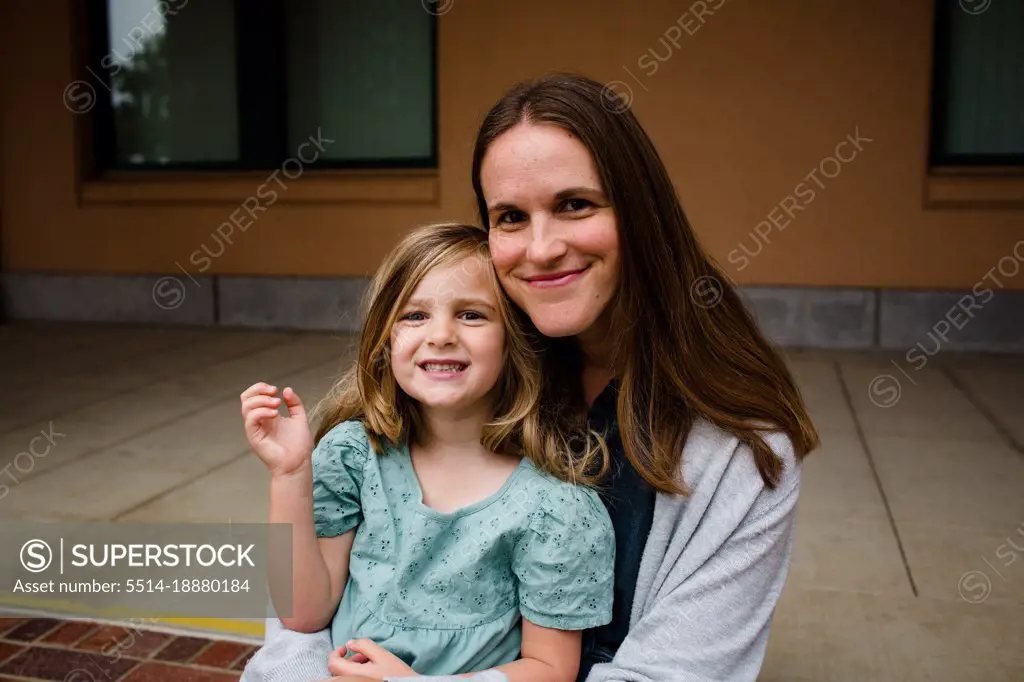 Mother & Daughter Posing for Camera in San Diego