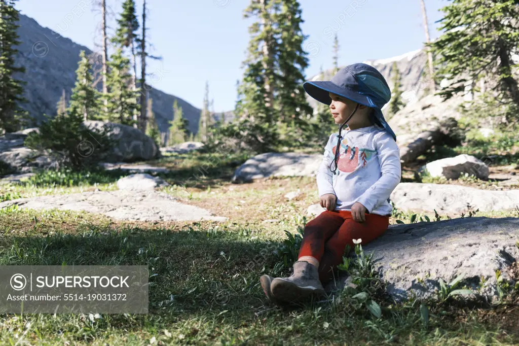 Girl enjoying the view in the Eagles Nest Wilderness, Colorado