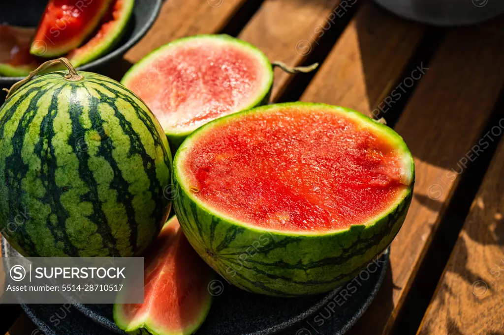 Summer food concept with ripe watermelon