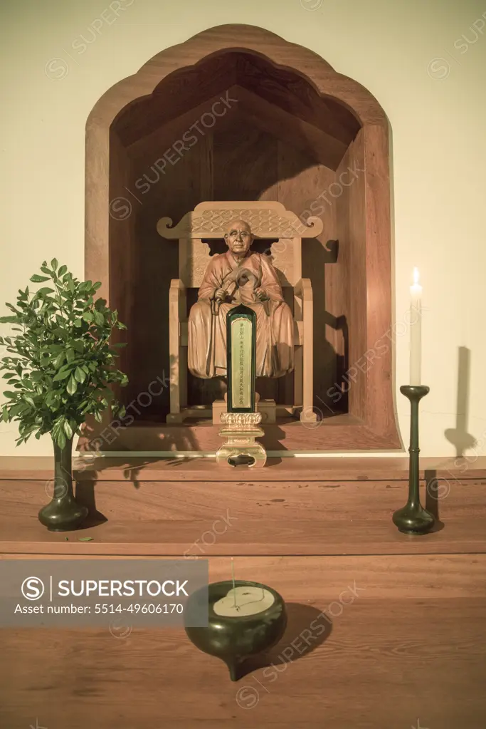 Buddhist altar in the Zen Monastery of Ibiracu, Espirito Santo, Brazil -  SuperStock