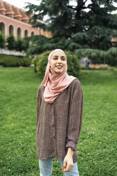 Portrait of a muslim woman smiling