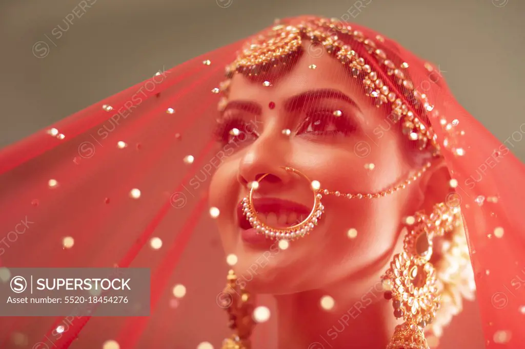 Beautiful Indian Bride under a viel