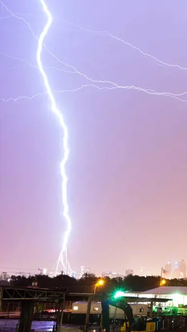 Texas Thunderstorm Lightning Strike Electrical Discharge Dallas