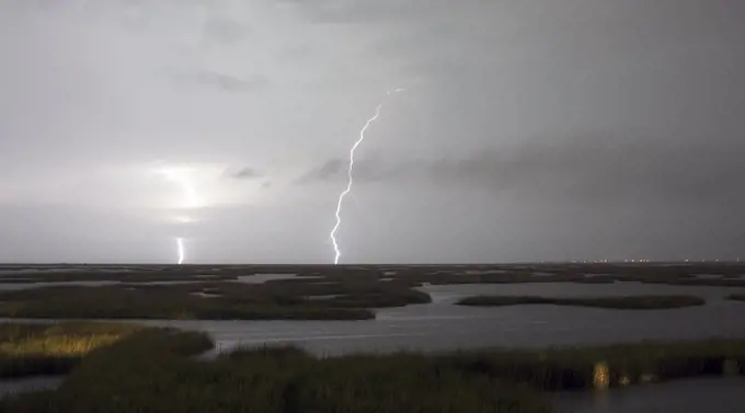 Marshy area in the Gulf of Mexico gets hammered by storms