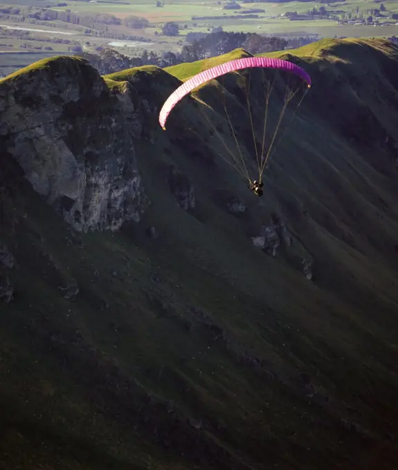 Paragliding off mountains and surrounding countryside