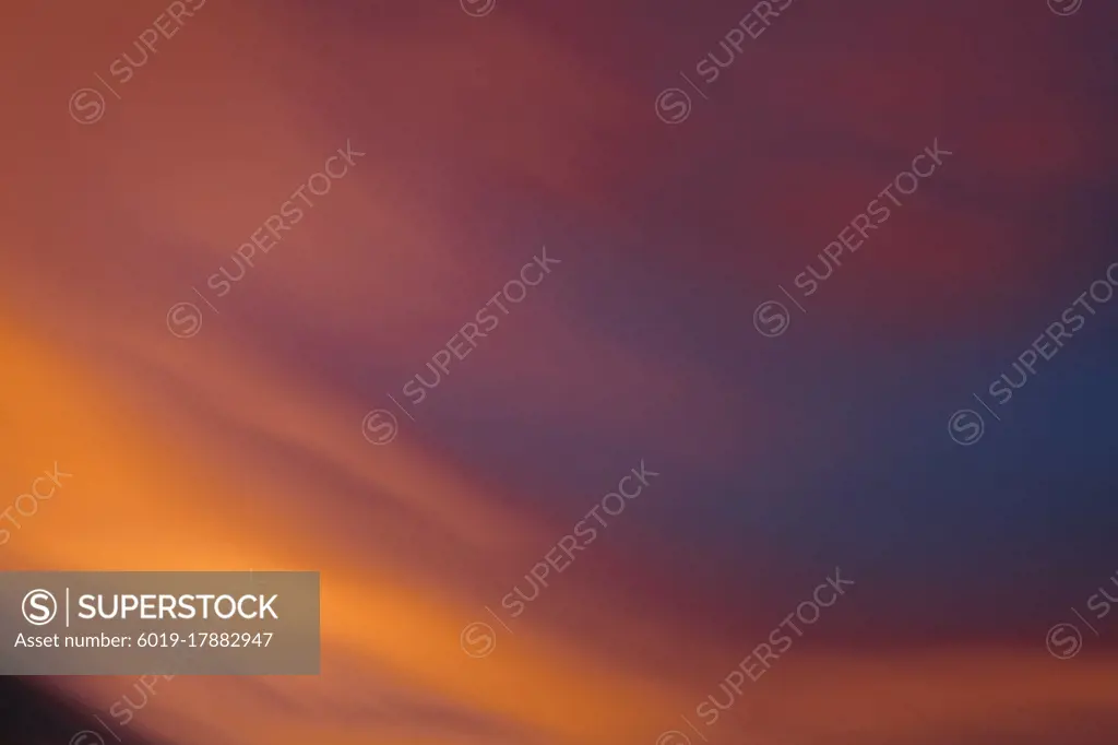 Abstract background Movement of color during sunset