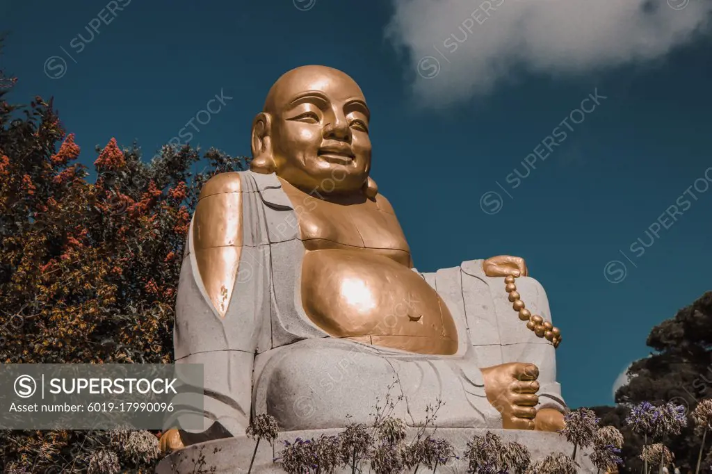 Amazing Golden Buddha in garden in thailand
