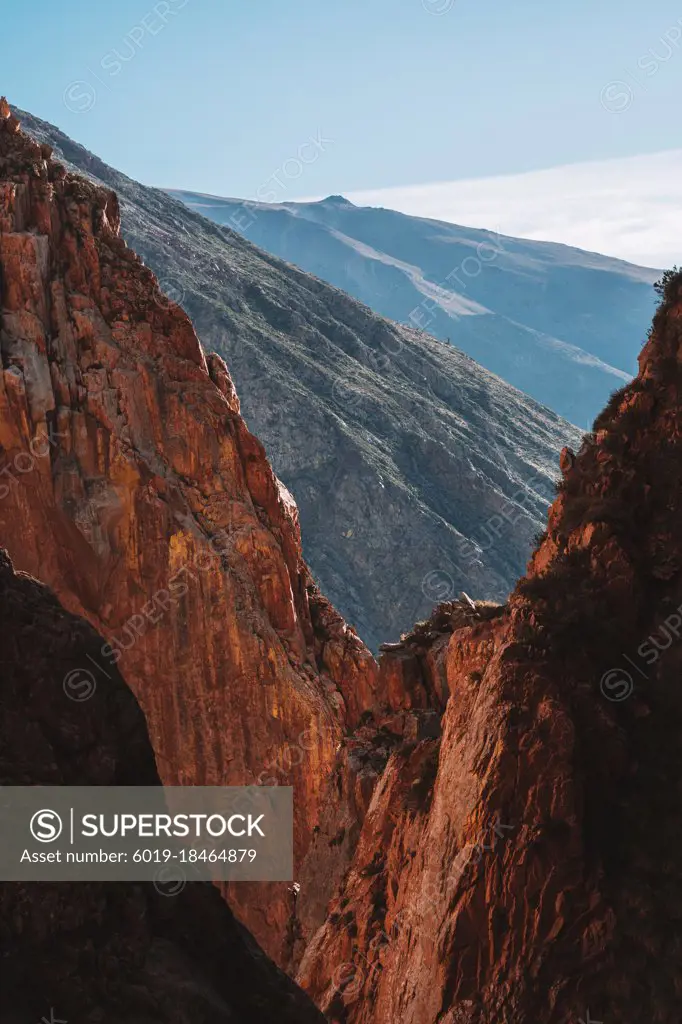 man trekking in the Andes