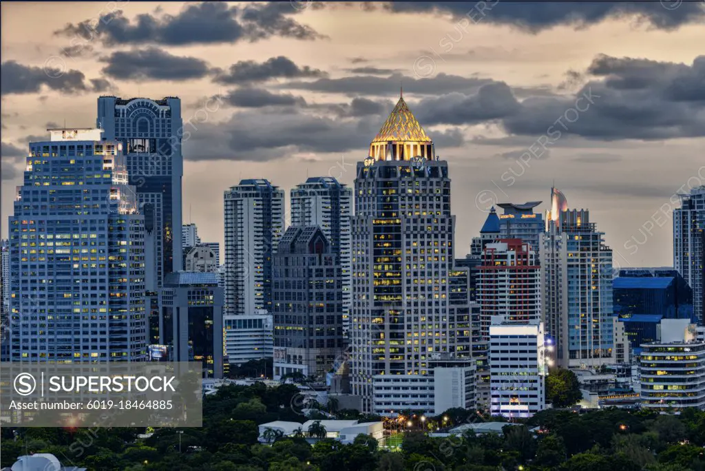 Bangkok cityscape in the evening