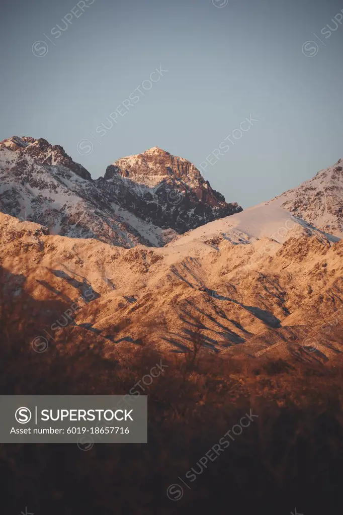 vertical view of the frontal of the central andes mountain range