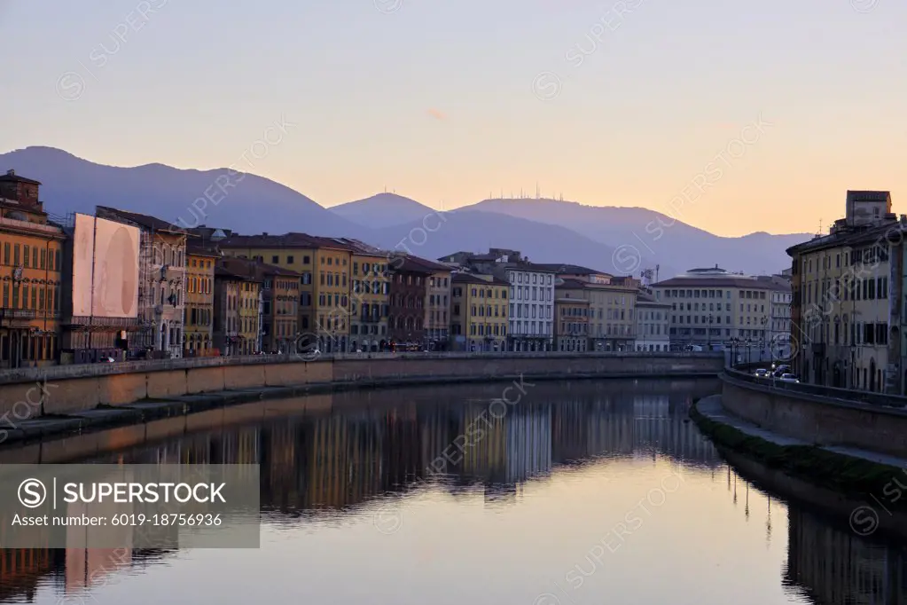 the church of Pisa, tuscany, italy, beside the arno river