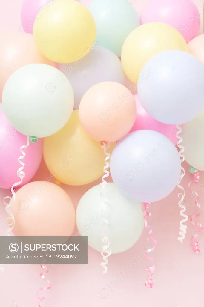 Pastel Pink Party Balloons Birthday Celebration Pretty Minimalist